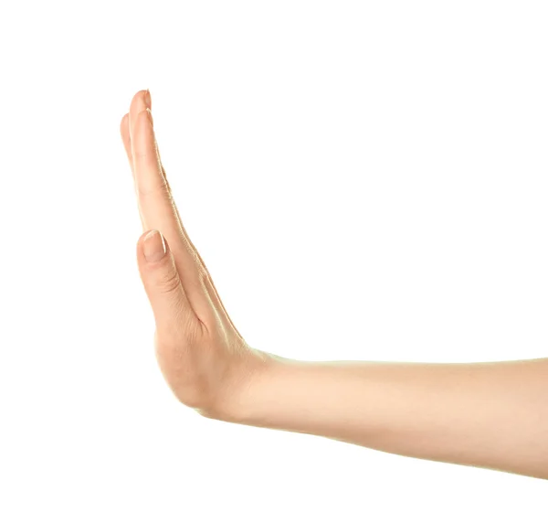 Kvinnlig kaukasiska hand gest — Stockfoto