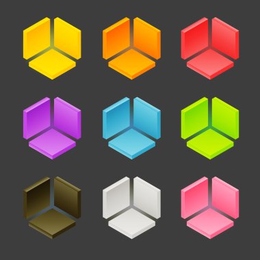 Soyut vektör küp şekli