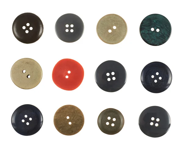 Meerdere naai-via knoppen geïsoleerd — Stockfoto