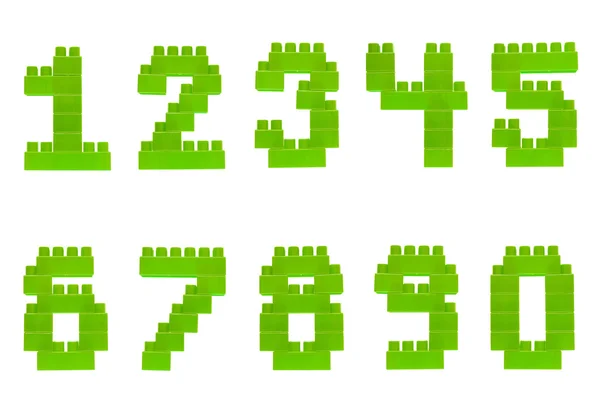 장난감 벽돌 만든 숫자의 세트 — 스톡 사진