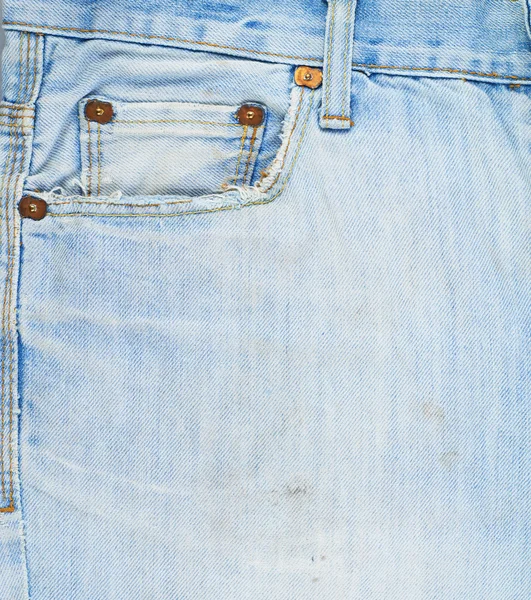 Front pocket denim jeans composition — Stock Photo, Image