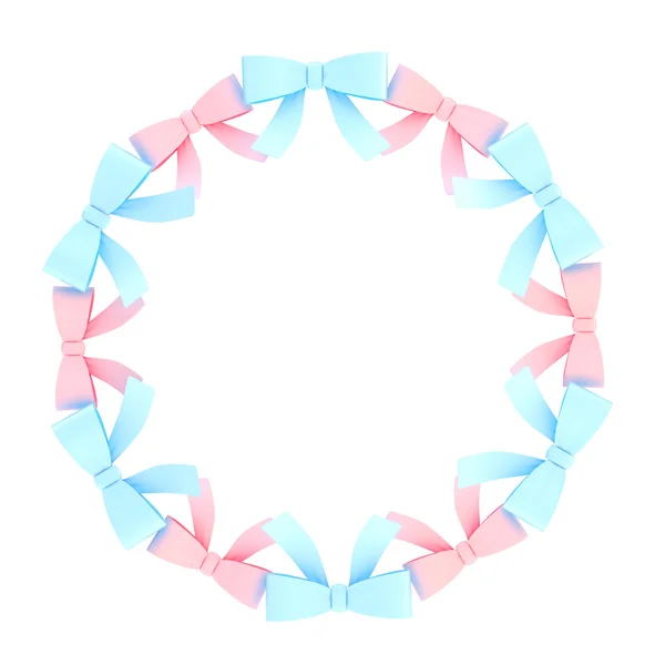 Round frame made of ribbon bows — Stock Photo, Image