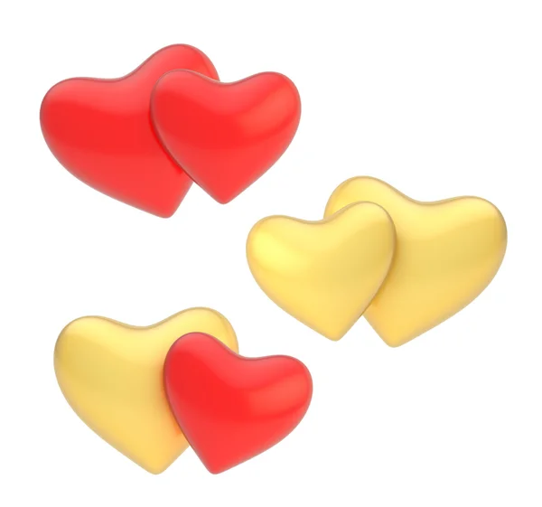 Pair of hearts composition isolated — Stock Photo, Image