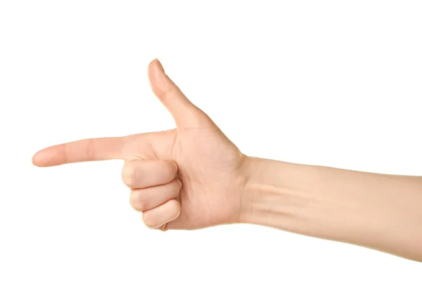 Female caucasian hand gesture — Stock Photo, Image