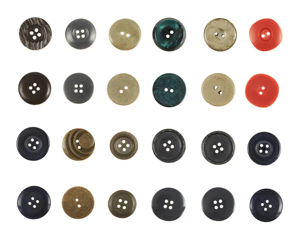 分離された複数を縫うボタン — ストック写真