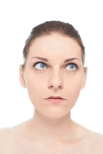 Young caucasian woman portrait isolated — Stock Photo, Image