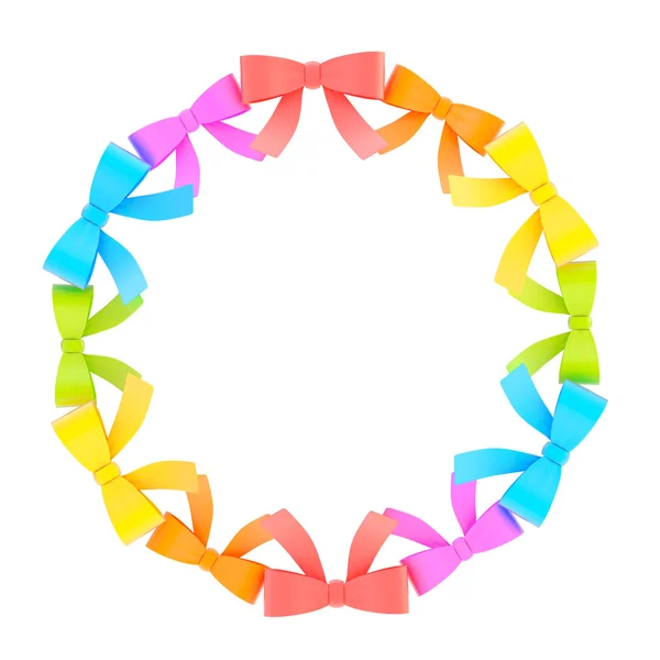 Round frame made of ribbon bows — Stock Photo, Image