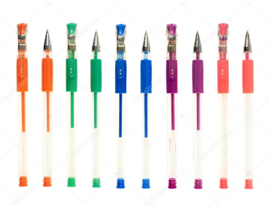 Set of five colorful gel pens Stock Photo by ©exopixel 56471977