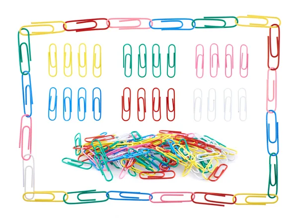 Set van meerdere kleurrijke paperclips — Stockfoto