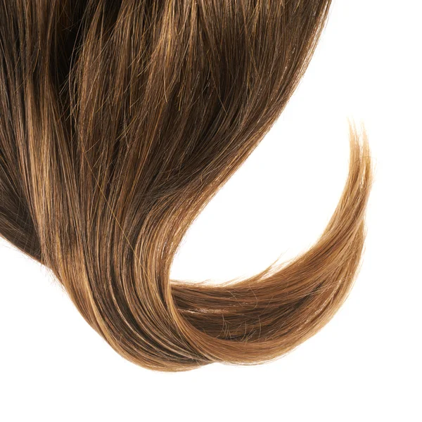 Фрагмент волосся над білим — стокове фото