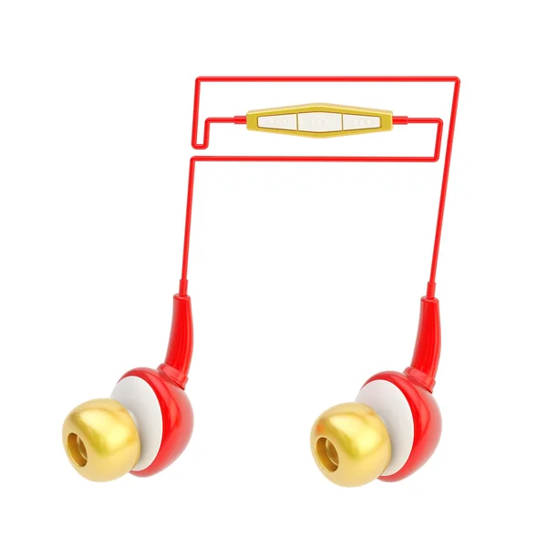 Note sign made of headphones — Stock Photo, Image