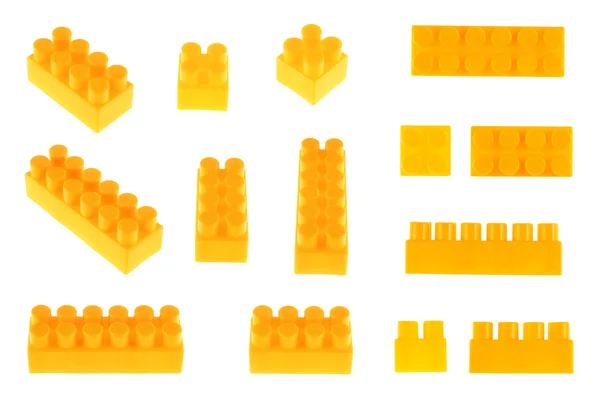 Set of toy construction blocks isolated — Stock Photo, Image