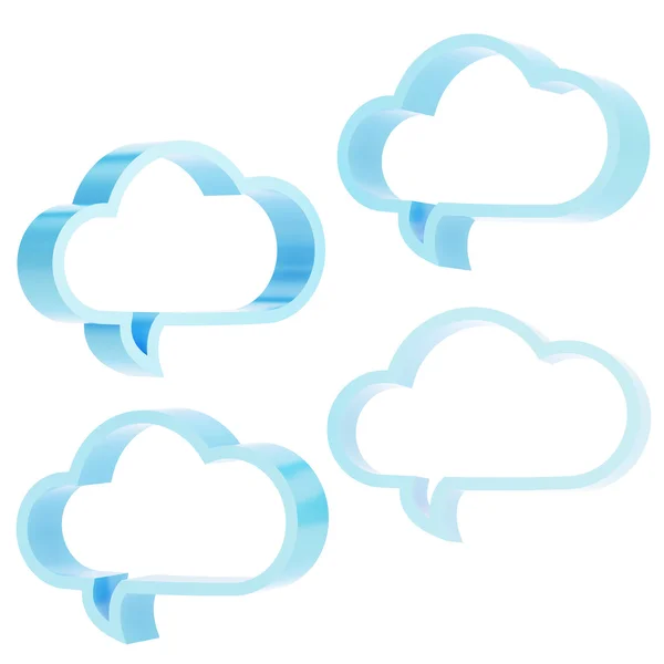 Wolkenförmige Textblasen — Stockfoto