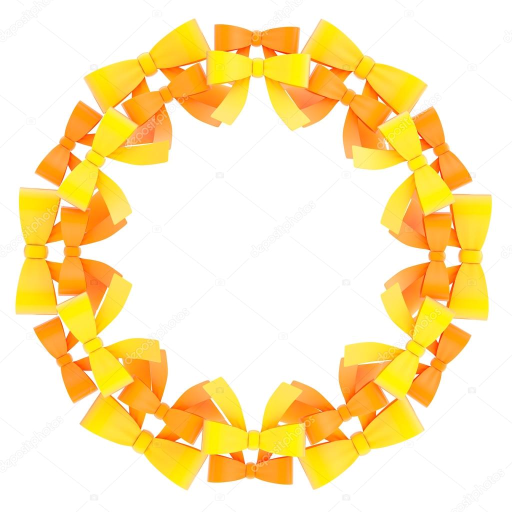 Round frame made of bows