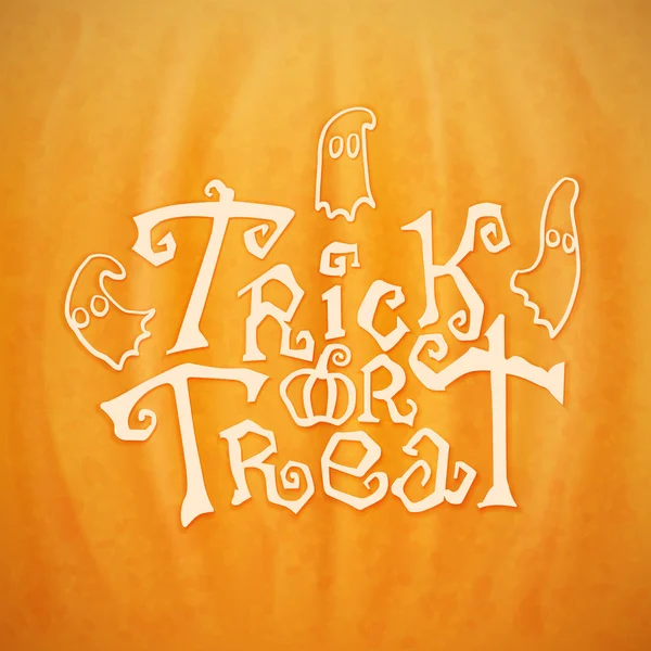 Halloween trick or treat lettering — Stock Vector