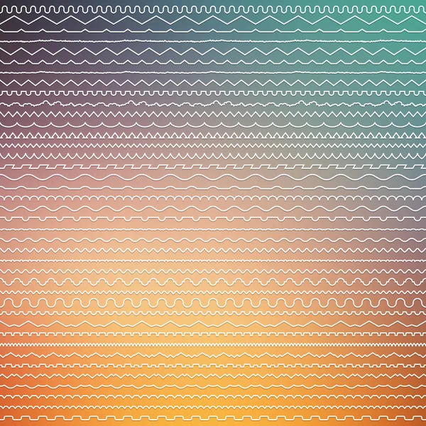 Set of seamless border lines — Stock Vector