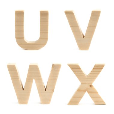 Ahşap blok mektup izole ayarla