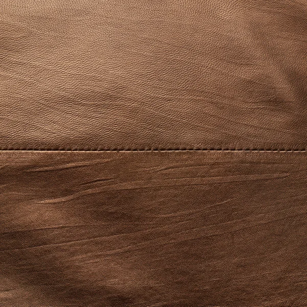 Brown leather material fragment — Stock Photo, Image