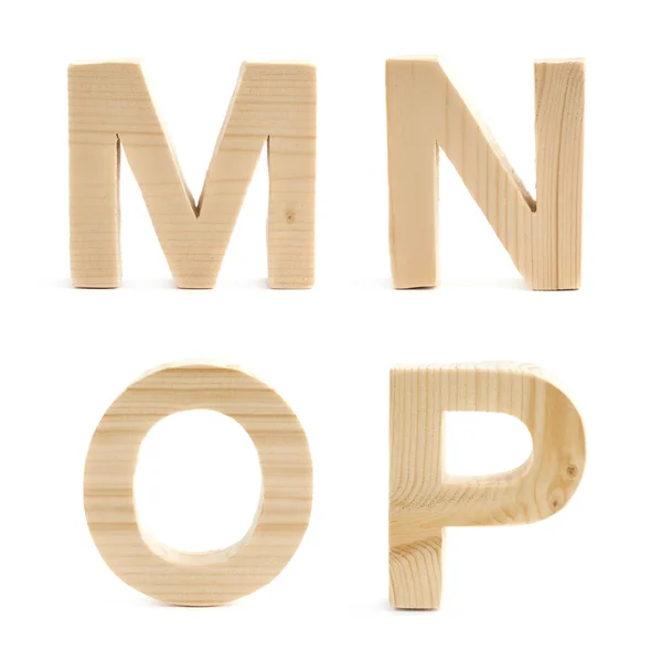 Set di lettere di blocco in legno isolato — Foto Stock