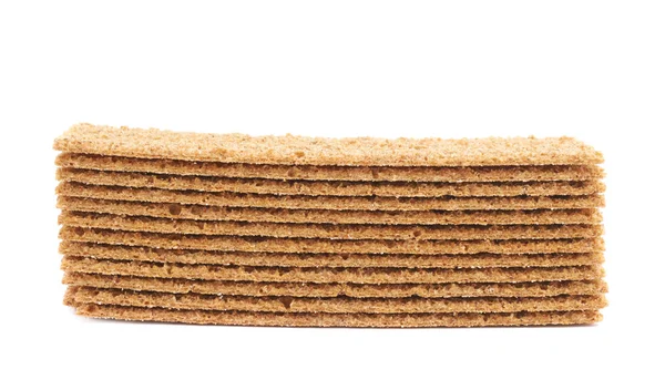 Ekmek kraker aperatifler izole yığını — Stok fotoğraf