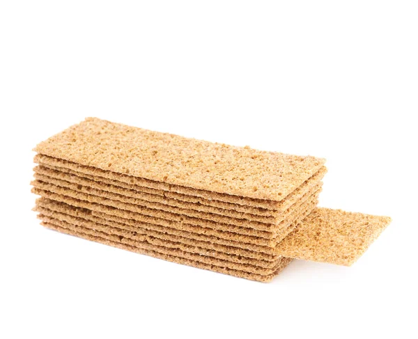 Pile of bread cracker snacks isolated — Stock Photo, Image