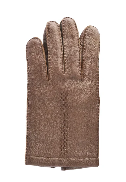 Brown leather glove isolated — Stock Photo, Image