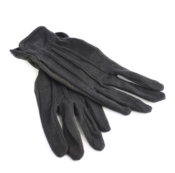 Черная ткань рабочие перчатки изолированы — стоковое фото