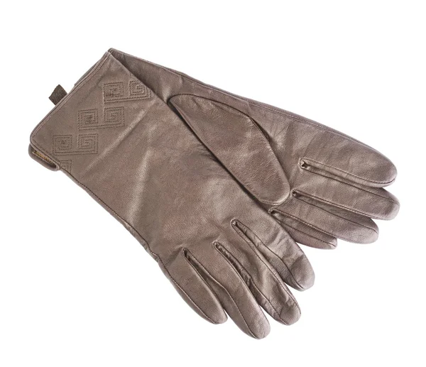 Brown leather glove isolated — Stock Photo, Image