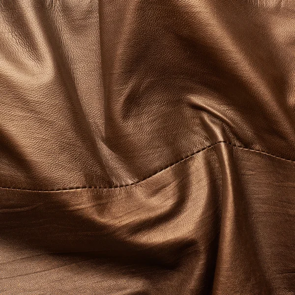 Brown leather material fragment — Stock Photo, Image