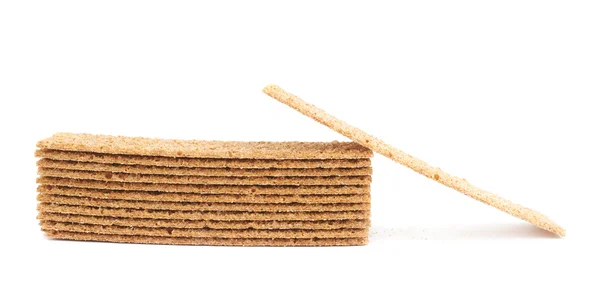 Pile of bread cracker snacks isolated — Stock Photo, Image
