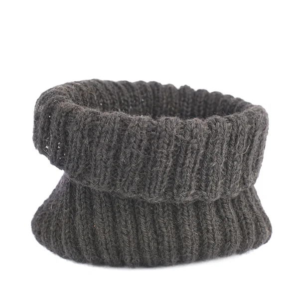 Black knitted head cap isolated — Stock Photo, Image