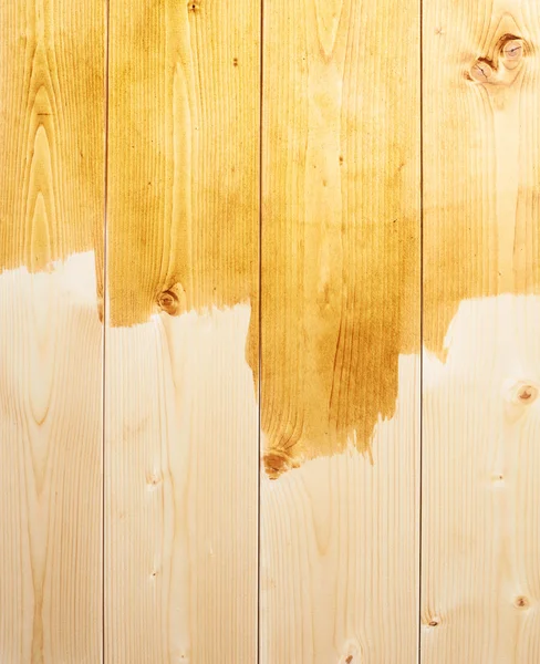 Half painted wooden boards — Stock Photo, Image