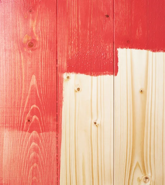 Half painted wooden boards — Stock Photo, Image