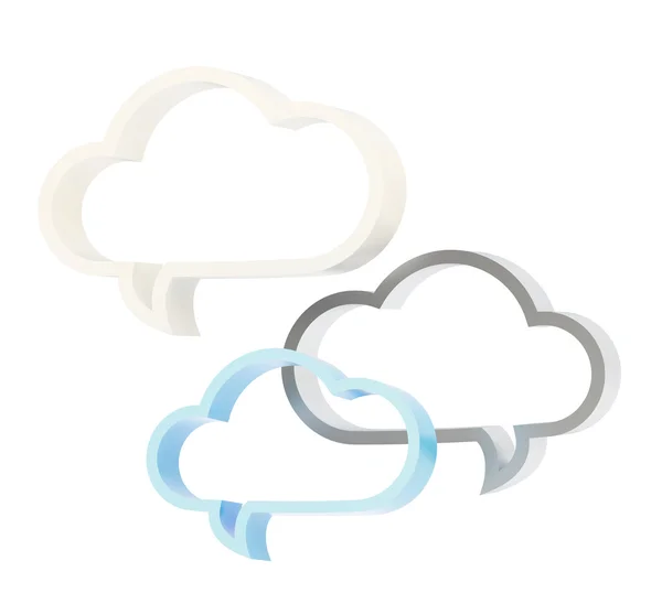 Three cloud shaped text bubbles — Stock Photo, Image