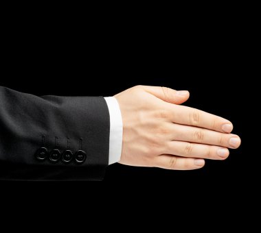 bir el sıkışma sunan el