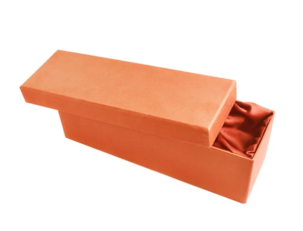 Orangefarbene Geschenkbox — Stockfoto