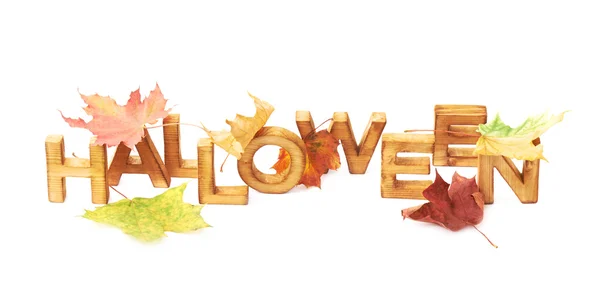 Halloween aus Holzbuchstaben — Stockfoto