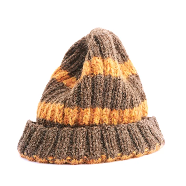 Brown knitted head cap — Stock Photo, Image
