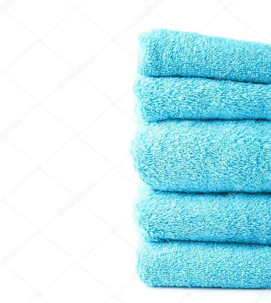 Blue bath towels