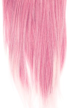 Pembe saç parçası