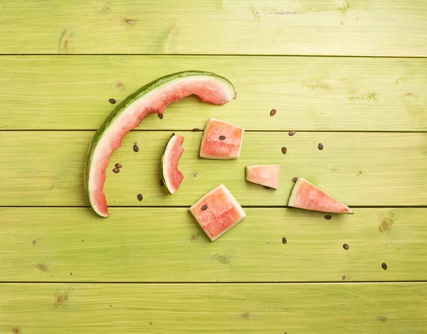 Eaten watermelon slices — Stock Photo, Image