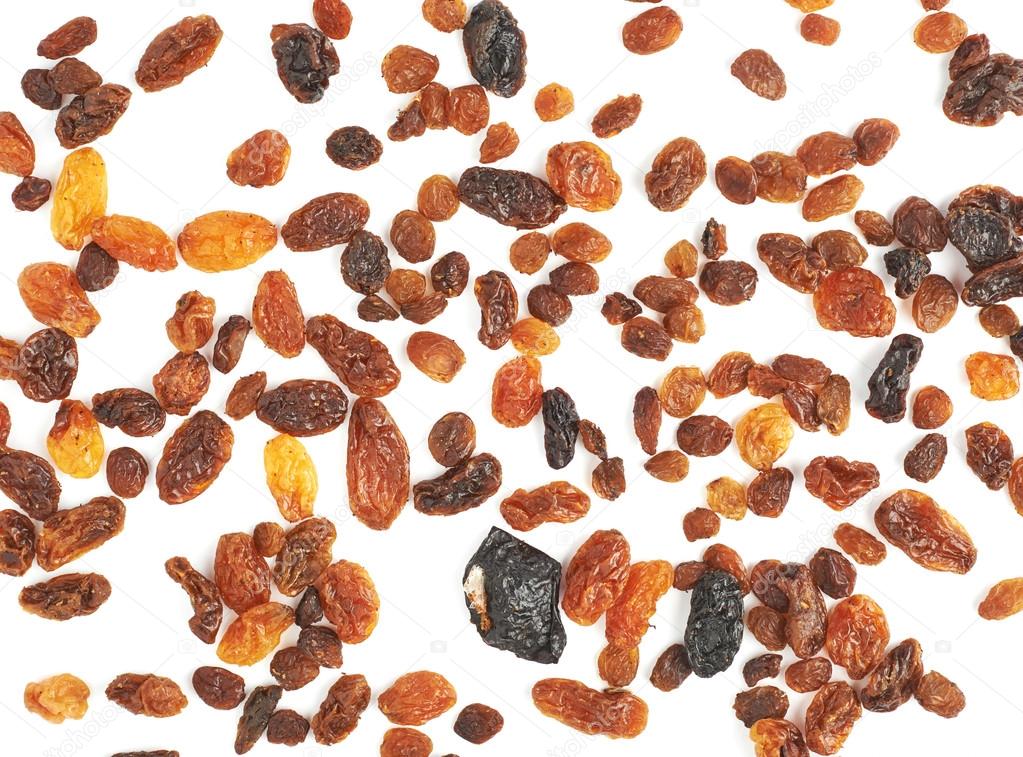 Multiple dried raisins