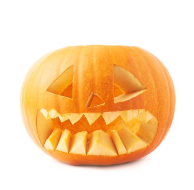 Jack-o-fener turuncu Kabak kafa izole
