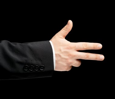 Erkek elinde beyaz izole iş kıyafeti