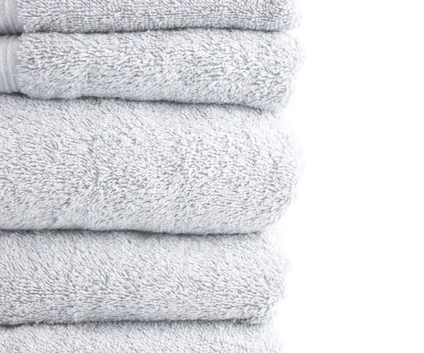 Terry cloth bath towel composition — Stock Photo, Image