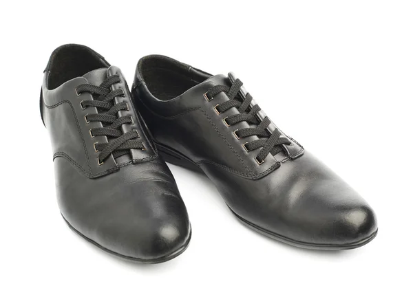 Sapatos de couro preto clássico isolado — Fotografia de Stock