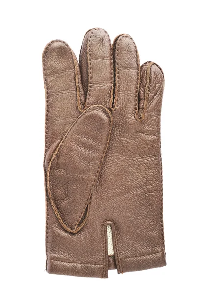 Brown leather glove isolated — Stock Photo, Image