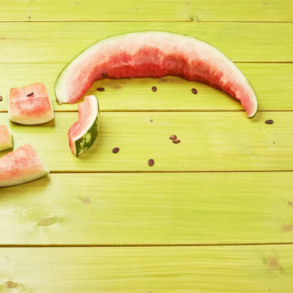 Eaten watermelon composition — Stock Photo, Image