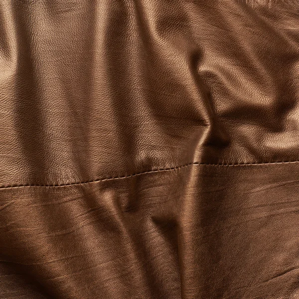 Brown leather material fragment — Stock Photo, Image