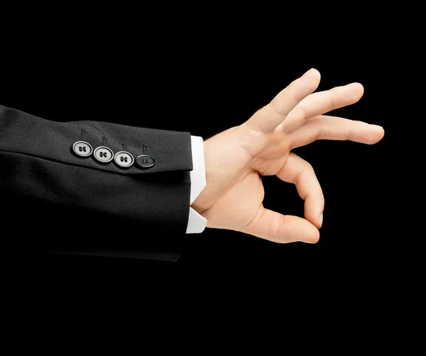 分離されたビジネス スーツの白人男性の手 — ストック写真